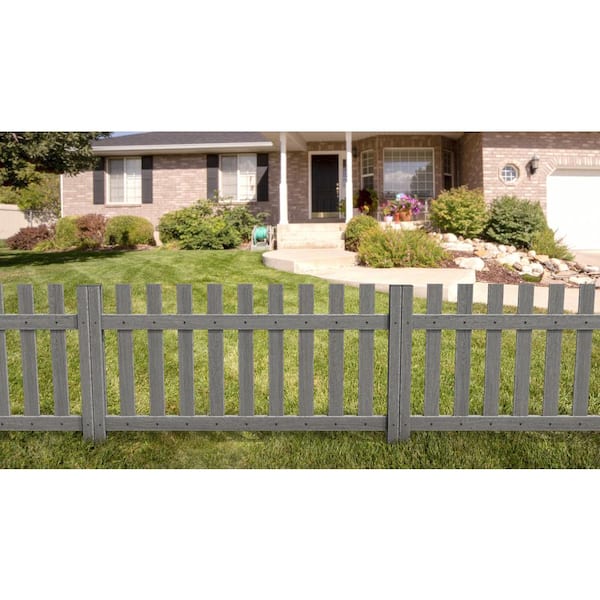 Natures Composites Composite Fence and Gate Picket - Square Top - Slate Grey - 3/8in. x 3.5in. x 5 3/4ft. (10-Pack)