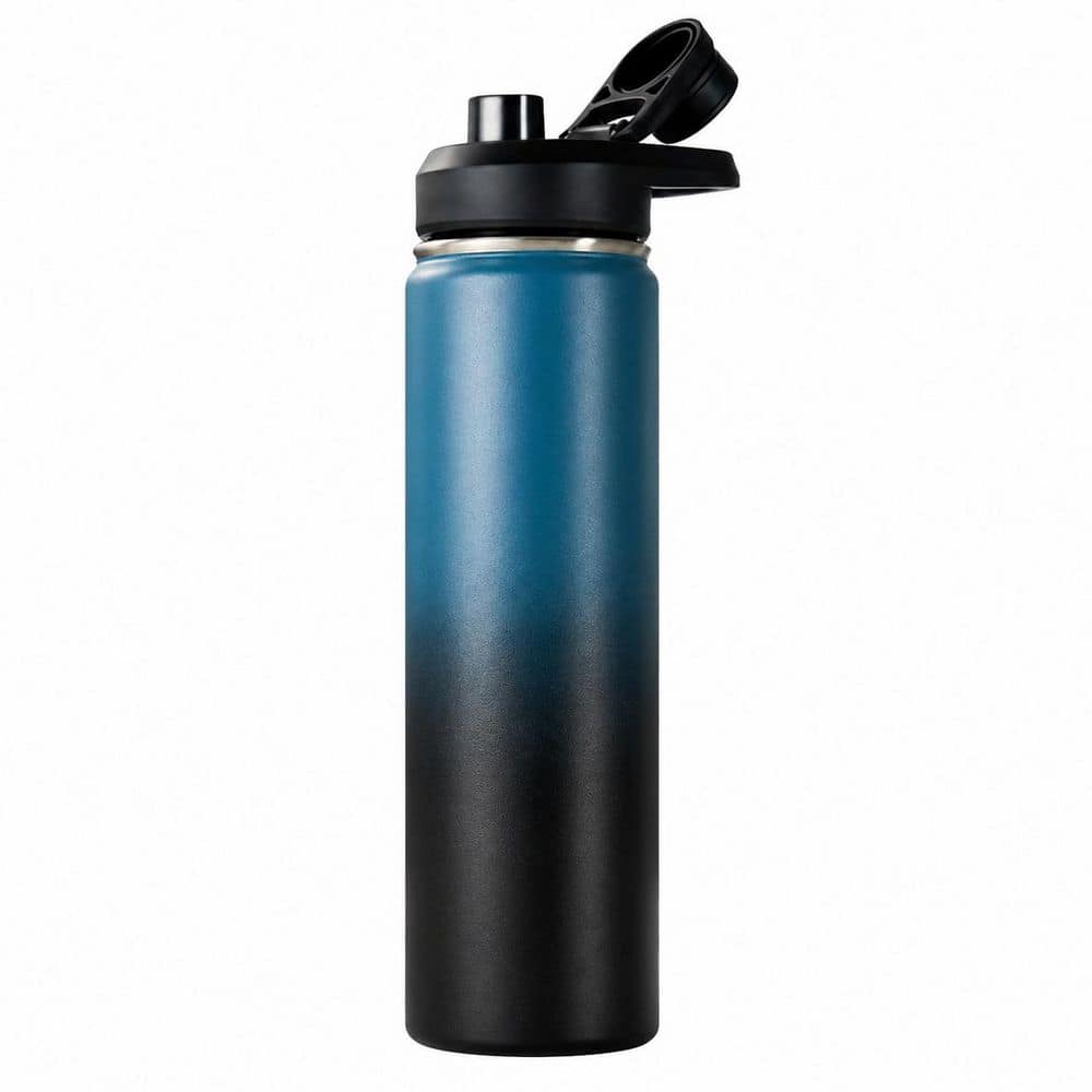 24 oz Blue Black Gradient Stainless Steel Double Wall Insulated Water Bottle with Handle, Wide Mouth, BPA Free price history on PriceWatchPro