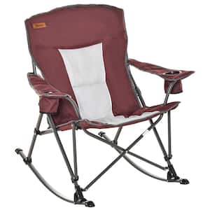 Side Cup Holder, and Durable Oxford Fabric, Red Outdoor Folding Beach Camping Chair with Strong Steel Legs