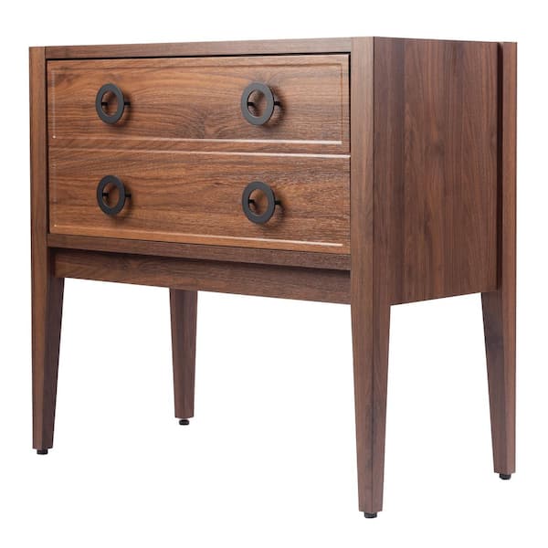 Corbin 35.2 in. Modern Classic 1-Drawer Bath Vanity Cabinet without Top in Walnut