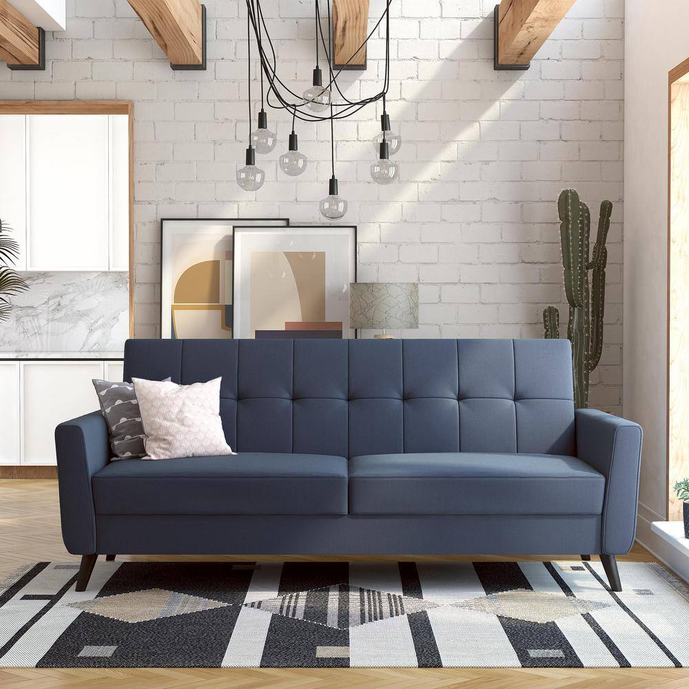 DHP Parker 81 in. W, Futon with Storage, Blue Linen 2420629 The Home