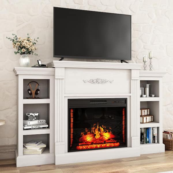 75 tv stand with 2024 electric fireplace