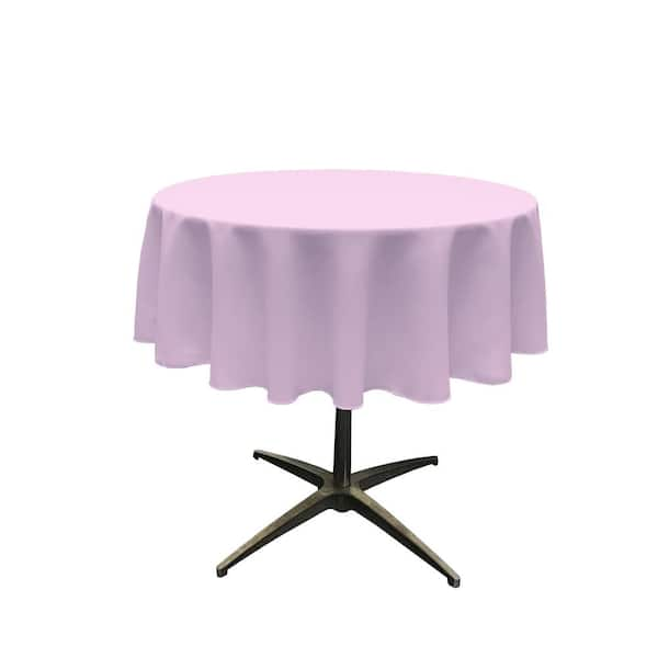 LA Linen 58 in. Round Lilac Polyester Poplin Tablecloth