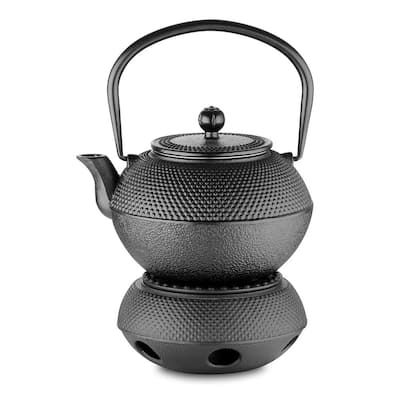 37 oz. Japanese Antique Small Dot Cast Iron Teapot with Warmer