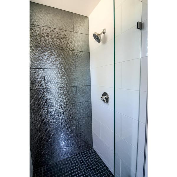 Artwork White 11.81 in. x 35.43 in. Glossy Stone Look Ceramic Wall Tile ( 14.53 sq. ft./Case)