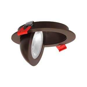 DGF 4 in. Canless Floating Gimbal Selectable Remodel Integrated LED Recessed Light Kit in Oil-Rubbed Bronze