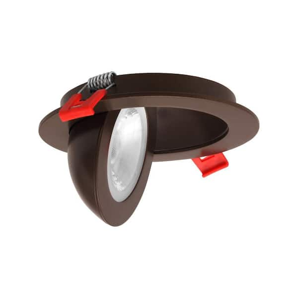 NICOR DGF 4 in. Canless Floating Gimbal Selectable Remodel Integrated LED Recessed Light Kit in Oil-Rubbed Bronze