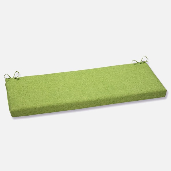 Pillow Perfect Solid Rectangular Outdoor Bench Cushion in Green