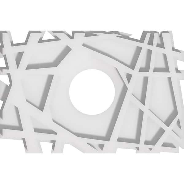 Ekena Millwork 1 in. P X 12 in. W X 8 in. H X 3 in. ID Novo Architectural Grade PVC Contemporary Ceiling Medallion