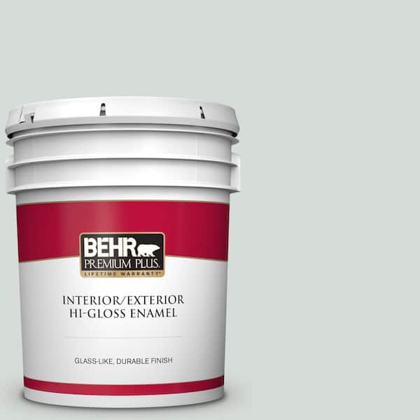 BEHR PREMIUM PLUS 5 gal. #PPL-66 Iced Slate Hi-Gloss Enamel Interior/Exterior Paint