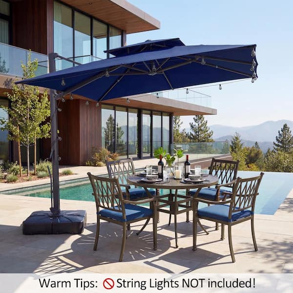 Clihome 10 ft. x 13 ft. Double Top Cantilever Patio Umbrella in