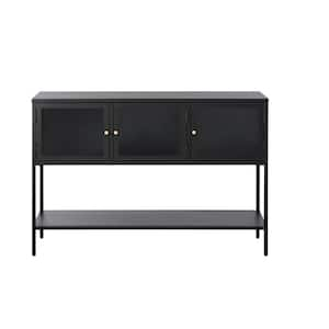 Maile Black Metal 52 in. Sideboard with Open Shelf