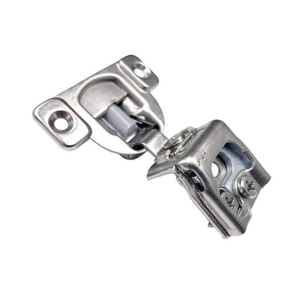 Everbilt 2.3 in. x 3 in. 105-Degree Nickel 1-1/4 in. Overlay Soft-Close Face Frame Hinge (10-Pack)