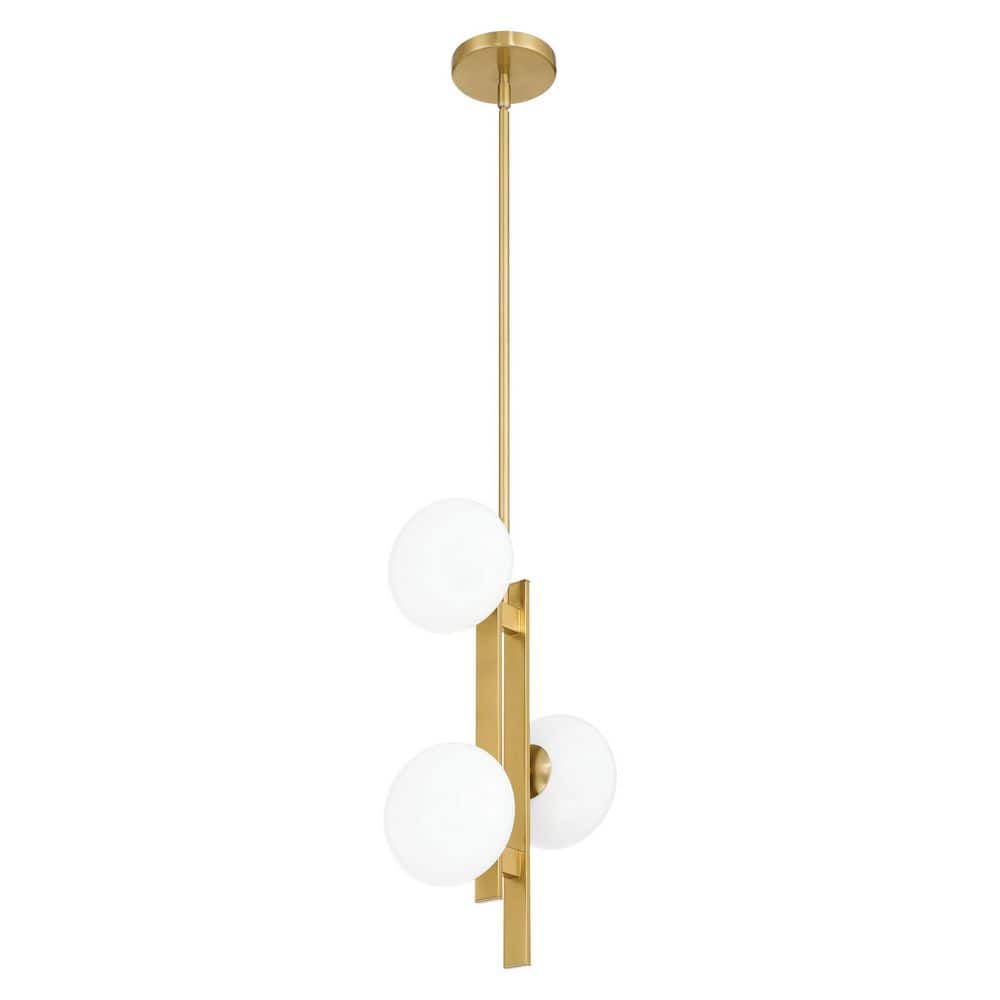 Julep 12-inch 3-light Brushed Gold Pendant Light with Opal Glass Shades price history on PriceWatchPro