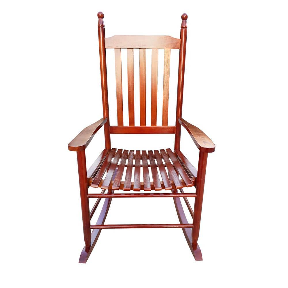Brown Finish Solid Wood Outdoor Rocking Chair for Balcony or Porch