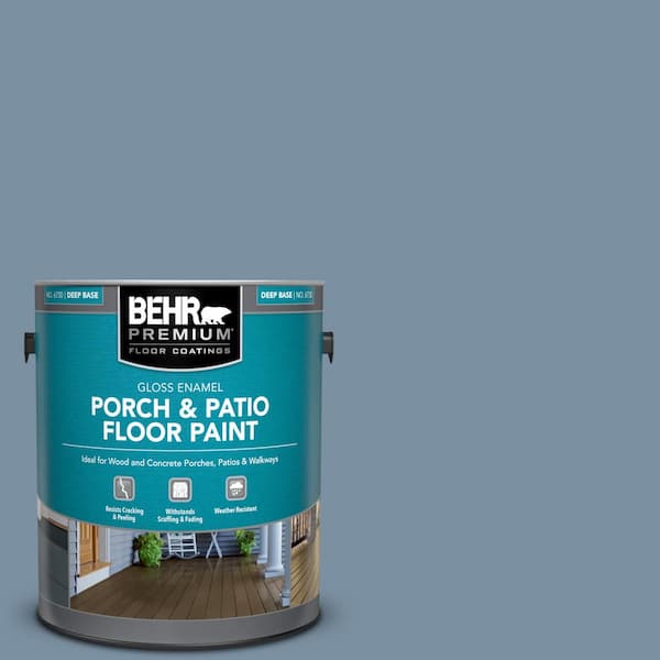 BEHR PREMIUM 1 gal. #S510-4 Jean Jacket Blue Gloss Enamel Interior/Exterior Porch and Patio Floor Paint