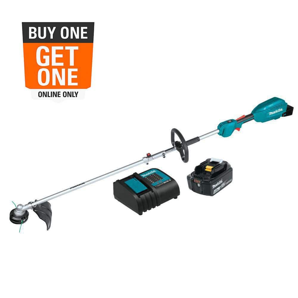 MAKITA LXT 18V Lithium-Ion Brushless Cordless Couple Shaft Power Head Kit w/13 in. String Trimmer Attachment (4.0Ah) (XUX02SM1X1)