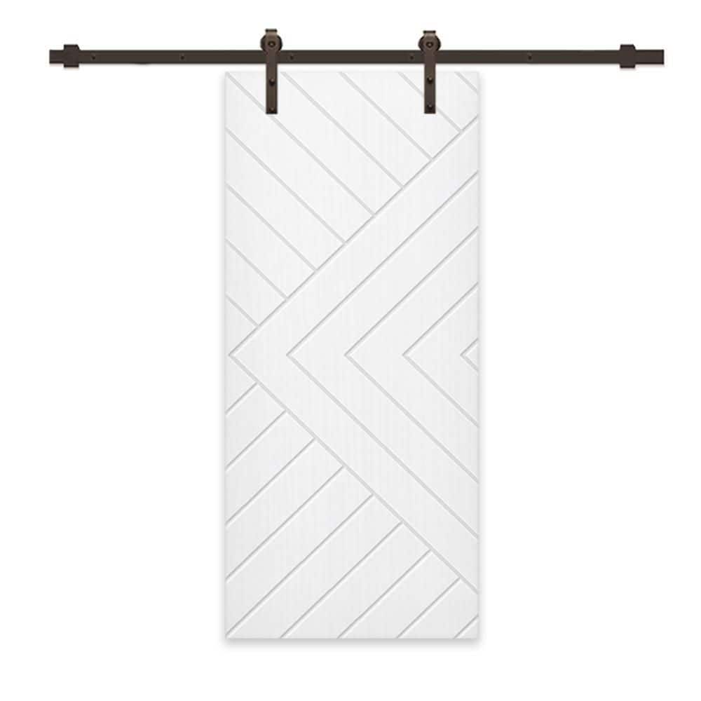 Calhome Chevron Arrow 40 In X 84 In Fully Assembled White Stained Mdf