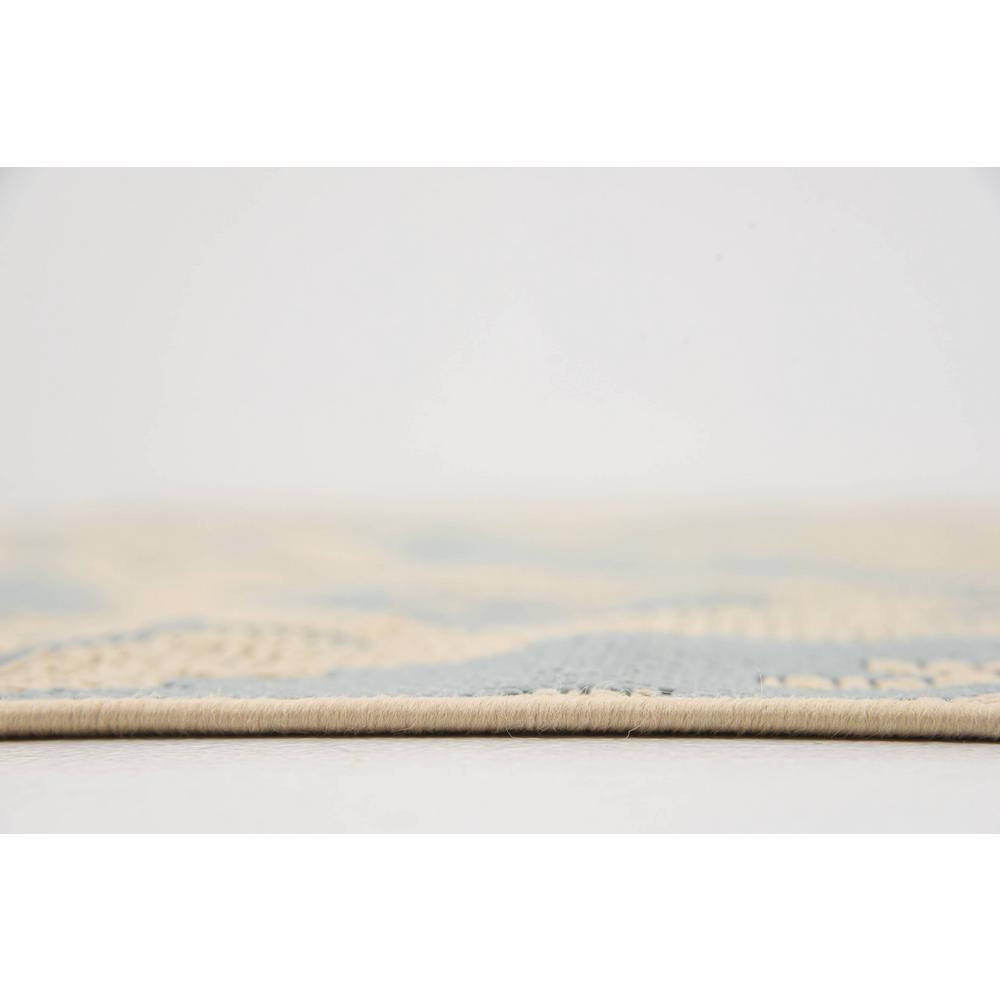 Light Blue Rectangular Synthetic Outdoor Washable Rug 9' x 12'