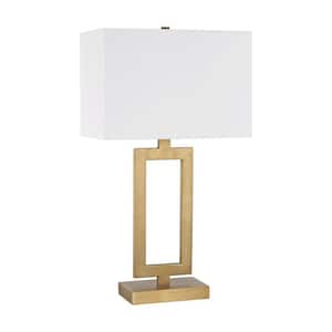 Dromos 26 in. Antique Brass Table Lamp
