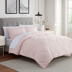Sleep Solutions Lyon 3-Piece Peach Blush Solid Polyester Full/Queen Comforter Set