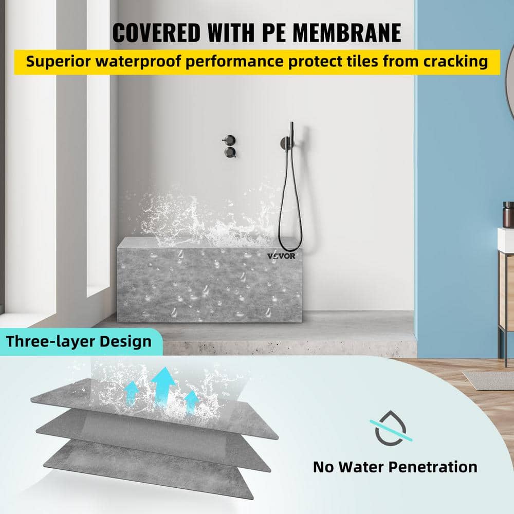 Gray EPS Composite Waterproof Shower Bench