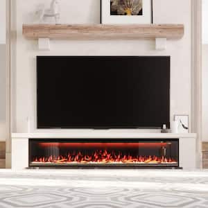 84 in. W Wall-Mounted/Inserted Electric Fireplace in Black