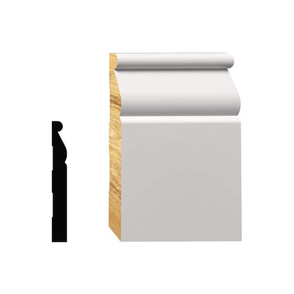 Pro Pack 9/16 in. x 4-1/4 in. x 96 in. Primed White Pine Baseboard Moulding (4-Pack − 32 Total Linear Feet)