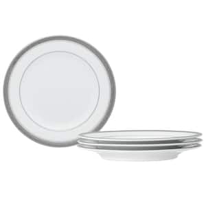 Charlotta Platinum 6.25 in. (Platinum) Porcelain Appetizer Plates, (Set of 4)