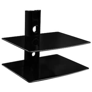 Dual Tempered Glass Wall Mount Shelf System