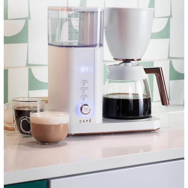 Cafe 10 Cup Matte White Specialty Drip Coffee Maker with Glass Carafe and  warming plate, Wi-Fi connected C7CDABS4RW3 - The Home Depot