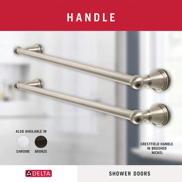 Crestfield 20 in. Shower Door Handle in Nickel (1-Pair)