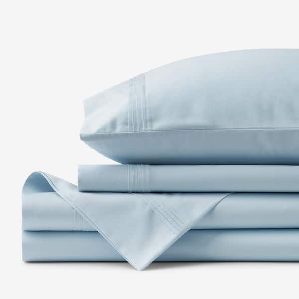 Legends Hotel Egyptian 4-Piece Sky Blue Cotton Sateen King Sheet Set