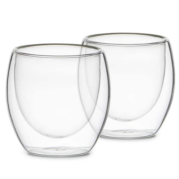 3 oz. Small Espresso Cups Double-Wall Borosilicate Glass Coffee Cups Set of  2 (Two) KF4040 - The Home Depot