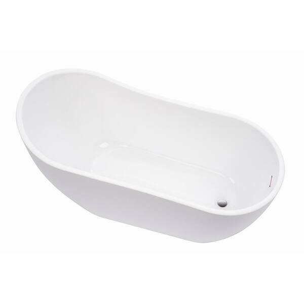 Vanity Art Poitiers 67 in. Acrylic Flatbottom Left Bathtub in White