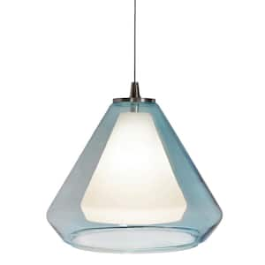 Armitage 6-Watt Integrated LED Satin Nickel Pendant with Glass Shade