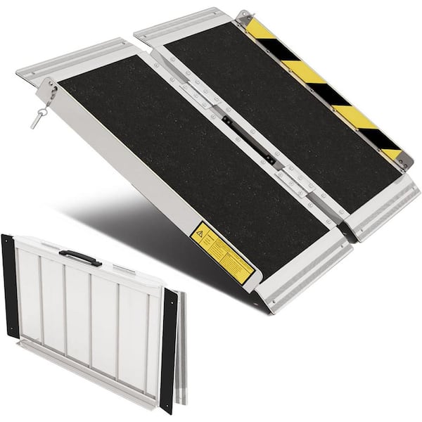 2FT Non-Slip Aluminum Folding Wheelchair Ramp for Steps and Doorways ...