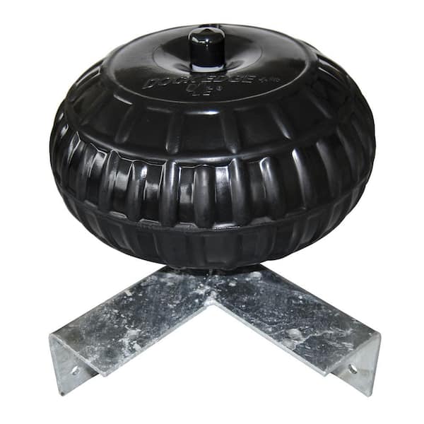 12 in. Dock Wheel Corner Mount, Black