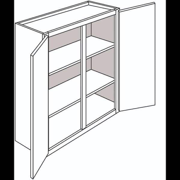 Hampton Bay Denver White Painted Stock Assembled Wall Kitchen Cabinet W4236 (42 in. x 36 in. x 12 in.)