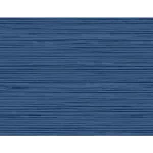 60.75 sq. ft. Navy Blue Hillside Stringcloth Paper Unpasted Wallpaper Roll