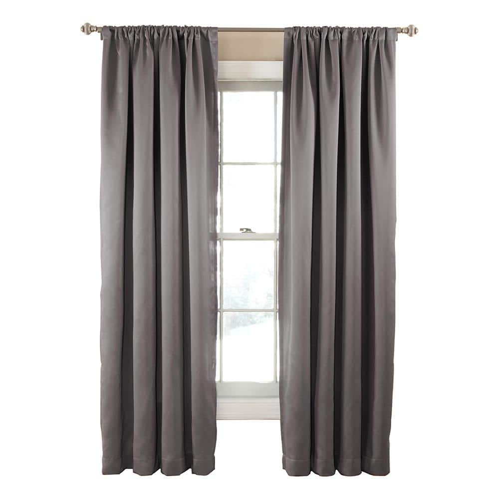 Gray Blackout Energy Efficient Rod Pocket Drape Panel