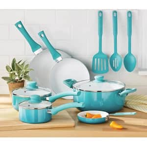 GreenLife Artisan Healthy Ceramic Nonstick, 12 Piece Cookware Pots and Pans  Set in Turquoise CC004710-001 - The Home Depot