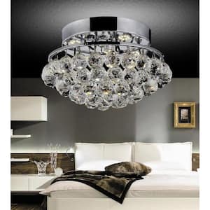 Queen 4 Light Flush Mount With Chrome Finish
