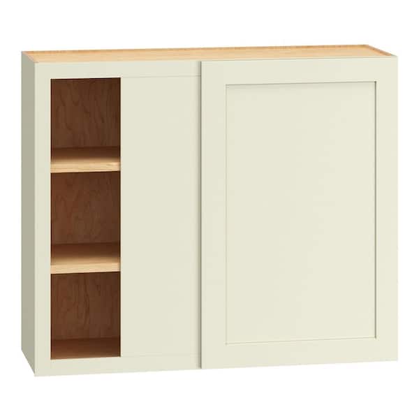 QuickShip Cottage 36 in. W x 12 in. D x 30 in. H Assembled Plywood Shaker Wall Corner Blind Kitchen Cabinet in Starlight