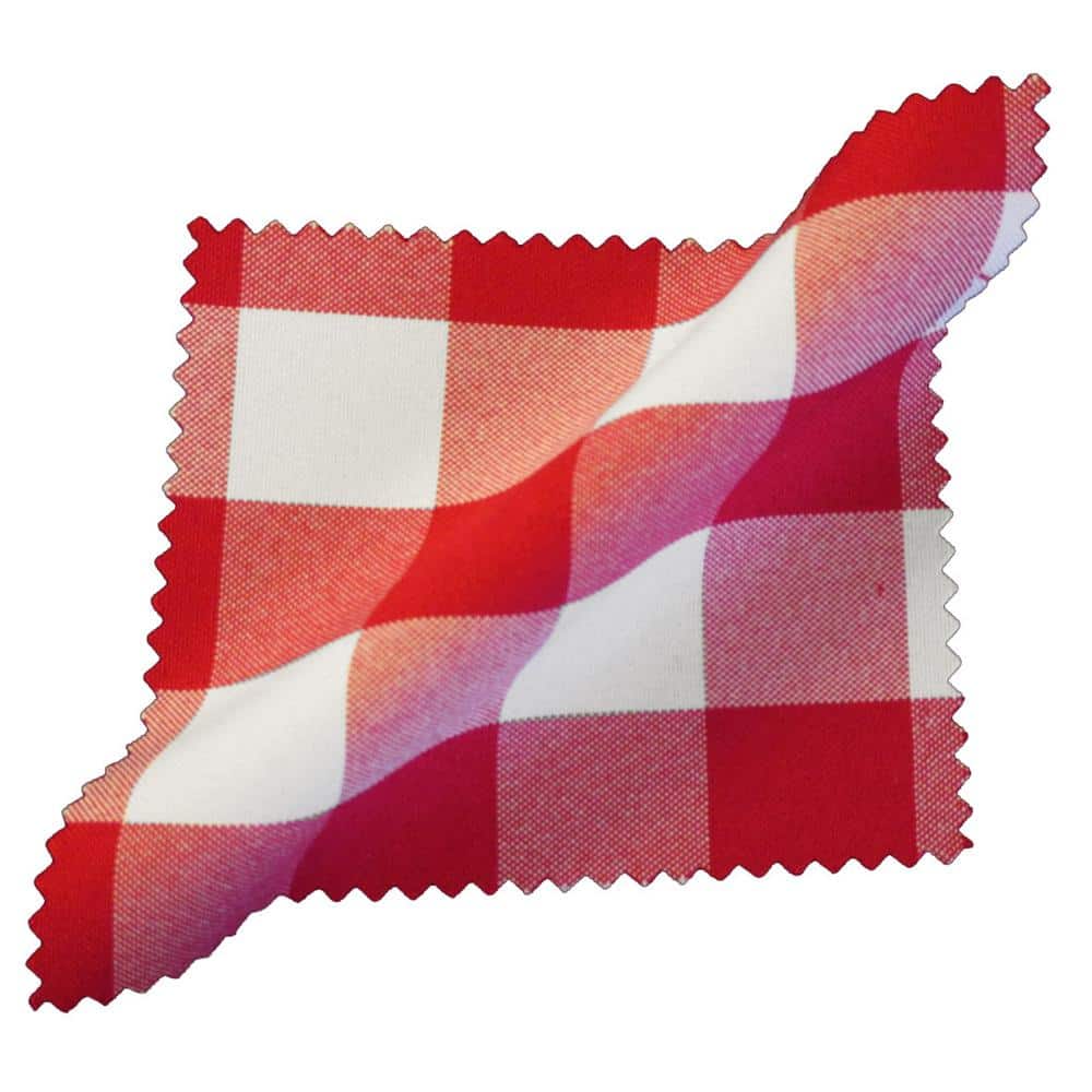 Red and White Polyester Gingham Checkered Rectangular Tablecloth