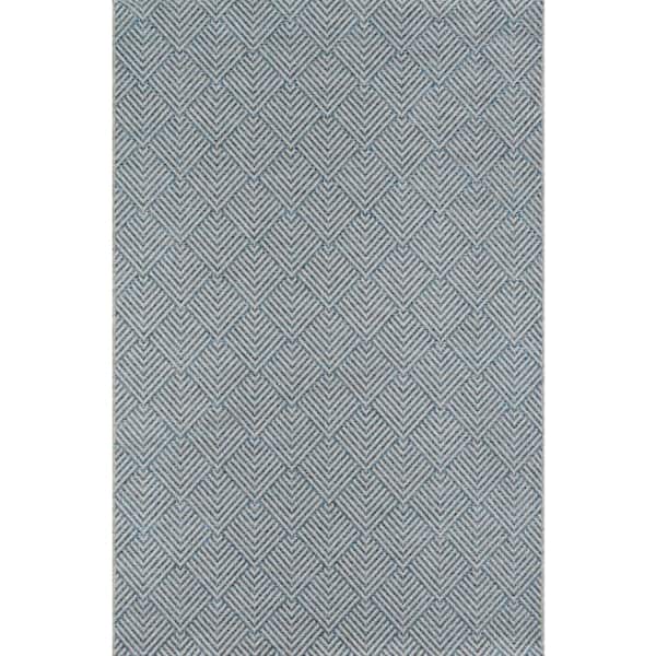 Momeni Como Blue 6 ft. 7 in. x 9 ft. 6 in. Indoor/Outdoor Area Rug
