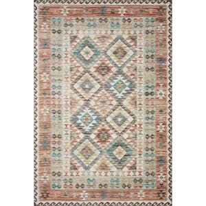 Zion Ivory/Multi 2 ft. 3 in. x 3 ft. 9 in. Southwestern Tribal Printed Area Rug