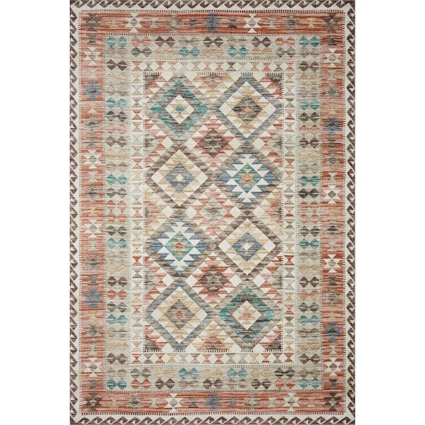 LOLOI II Zion Ivory/Multi 2 ft. 6 in. x 7 ft. 6 in. Southwestern Tribal Printed Runner Rug