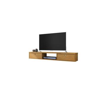 Liberty 63 in. Cinnamon Particle Board Floating Entertainment Center Fits TVs Up to 60 in. with Storage Doors