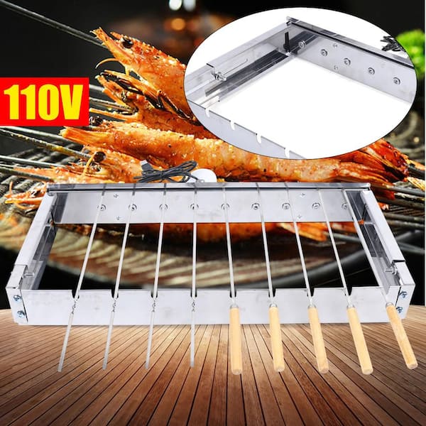 YIYIBYUS Stainless Steel Barbecue Grill Electric Rotated Grilling